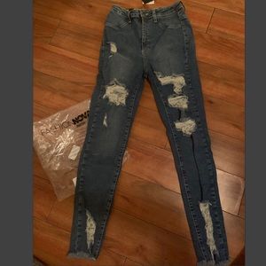 little miss high rise distressed jeans